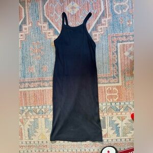 GAP Black Ribbed Bodycon Midi Dress